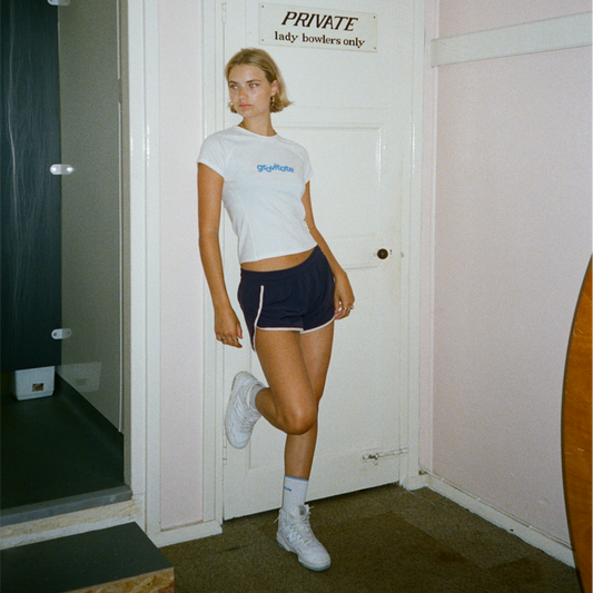 NAVY FLOW SHORTS